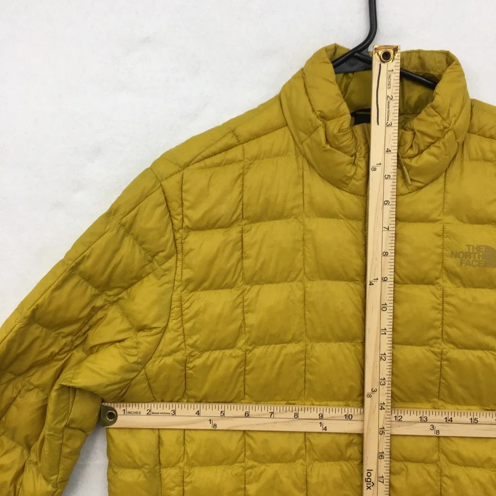 The North Face ThermoBall Eco Puffer Jacket Mens Large Yellow Quilted Full Zip